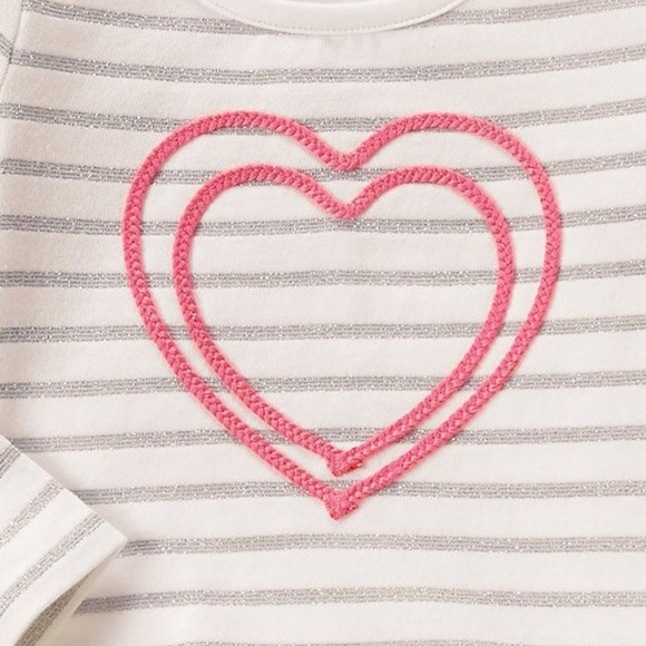 Gymboree Baby Girls Pink Knit Tutu Dress Set 6-12 Mo Heart Applique Long Sleeve - Picture 4 of 6